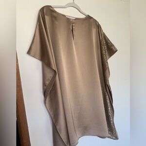 Trina Turk GUC Renna Key hole Bronze Satin Dress Great Condition